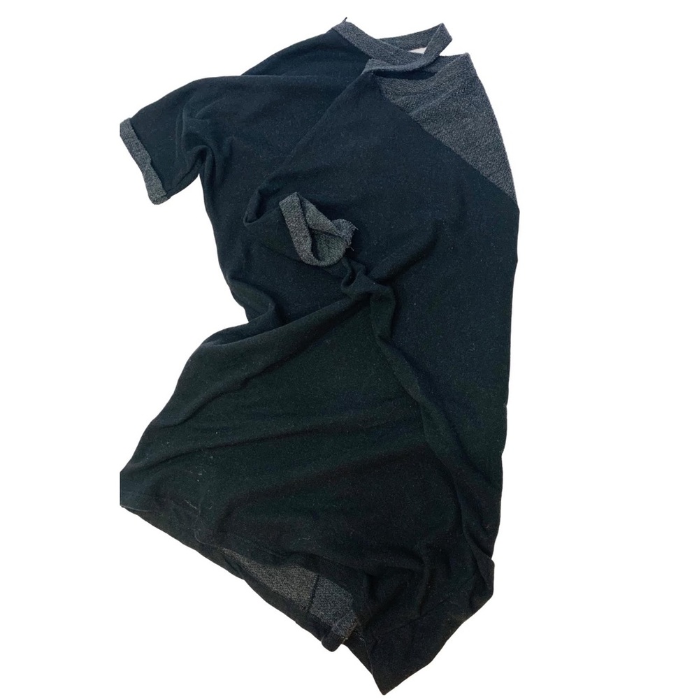 Black and grey backless T-shirt dress